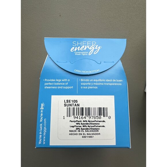 L'eggs Sheer Energy Light Support Leg Control Top Compression Sheer Tights B Sun - Picture 4 of 7